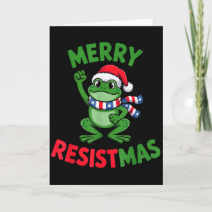 Cartão Sapo Retro Feliz Resistmas Engraçado Político Nata