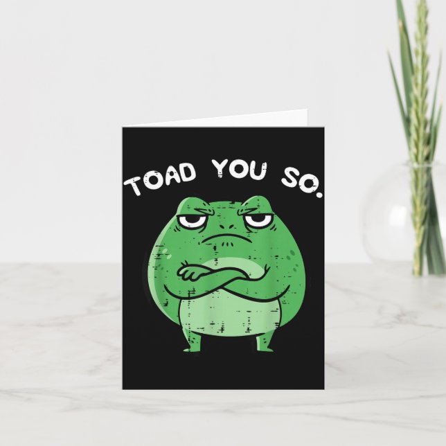 Cartão Sapo Toad Engraçado Trocadilho Dizer Meme Animal M (Frente)