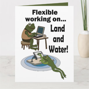 Cartão Sapo Trabalho Flexível Humor Corporativo Festa