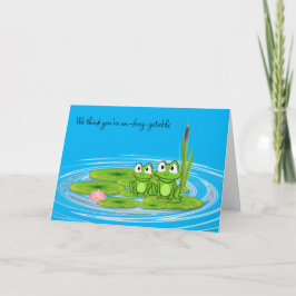 Cartão Sapos de aniversário em Lily Pad
