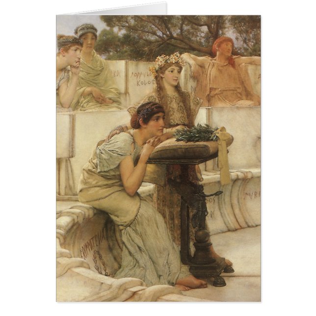 Cartão Sappho e Alcaeus por Sir Lawrence Alma Tadema (Frente)