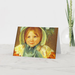 Cartão Sara in a Green Bonnet. c. 1901, Mary Cassatt