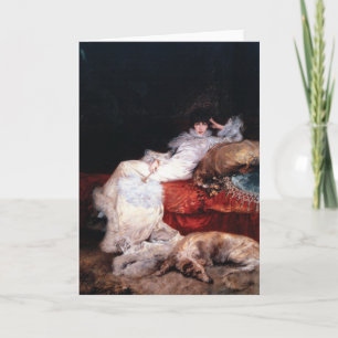 Cartão Sarah Bernhardt with Borzoi