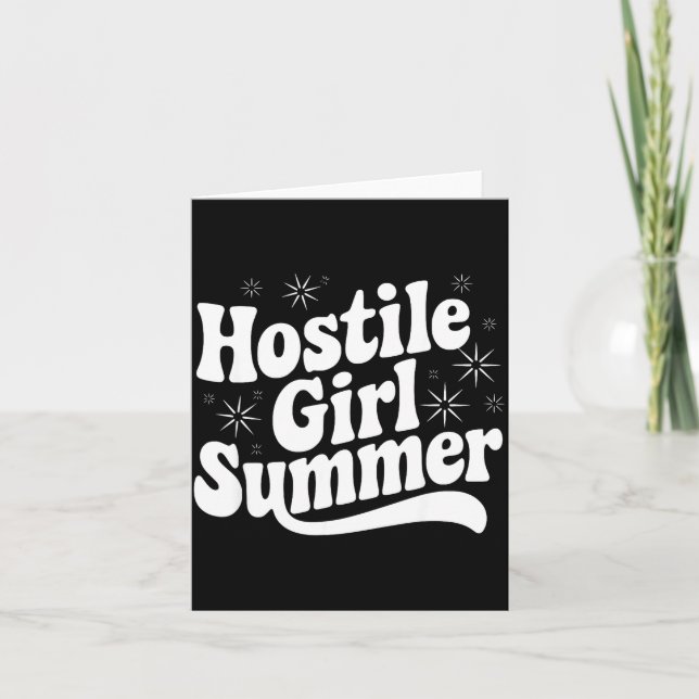 Cartão Sarcastic Quote Retro Saying Hostile Girl Summer B (Frente)