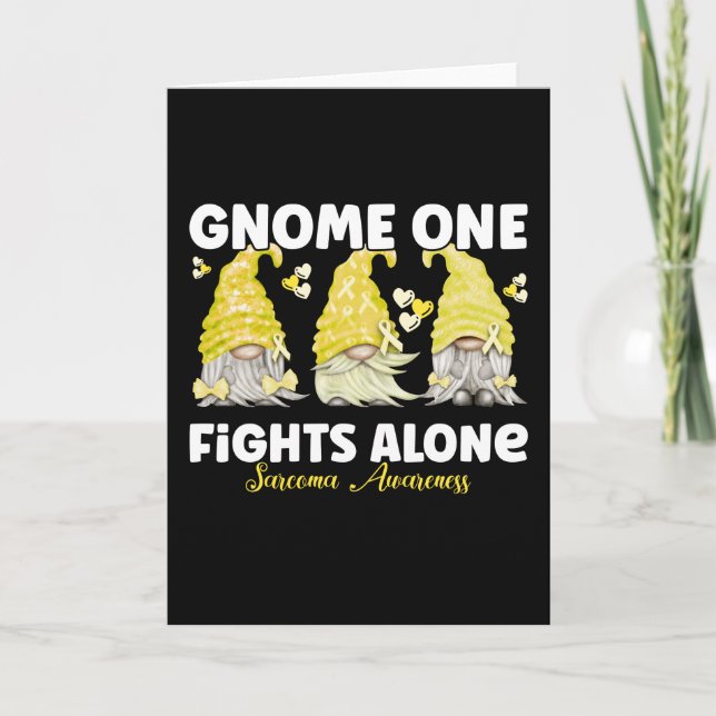 Cartão Sarcoma Cancer Awareness Yellow Gnome (Frente)