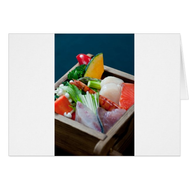 Cartão Sashimi no Japão, cozinha japonesa (Frente Horizontal)
