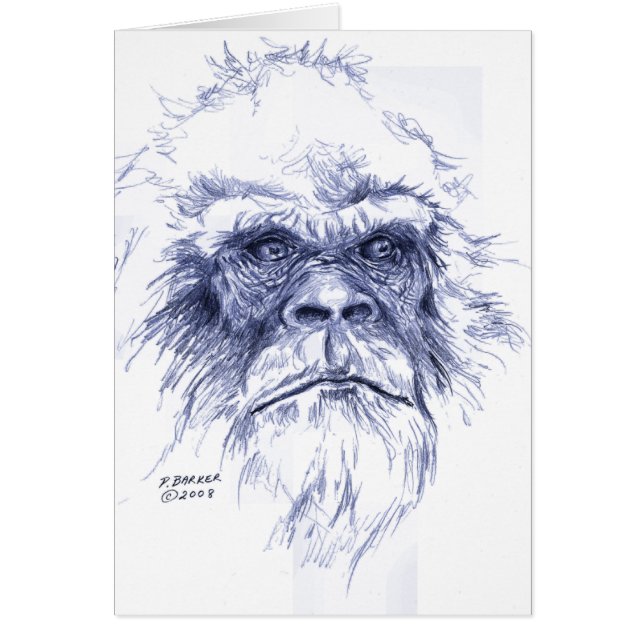 Cartão Sasquatch azul grande (Frente)