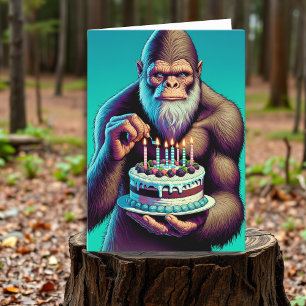 Cartão Sasquatch Bigfoot Engraçado Aniversário