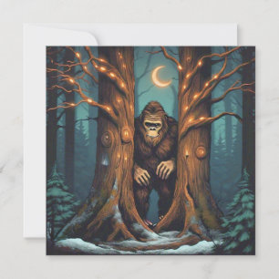 Cartão Sasquatch se Escondendo