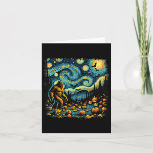 Cartão Sasquatch Van Gogh Starry Night Halloween Grande P