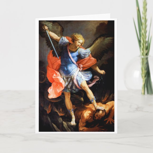 Cartão Satã de Archangel Michael, Guido Reni (Frente)