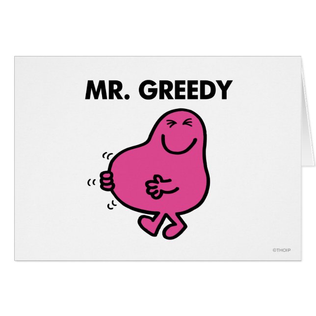 Cartão Satisfeito Sr. Greedy (Frente Horizontal)