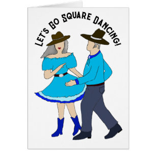 Cartão Saudação ao Casal de dança ao quadrado