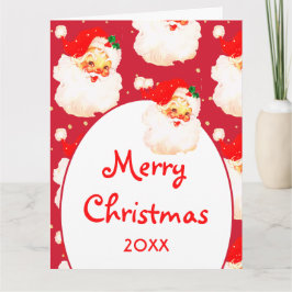 Cartão Saudação da Feliz de Foto do Natal Jolly Santa Cla