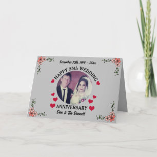 Cartão Saudação de 25 de Casamento de Fotografia Personal