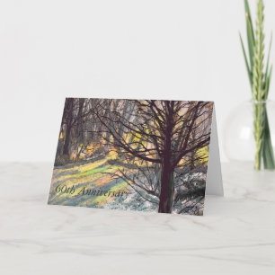 Cartão Saudação de 60 anos Luz do sol em árvores