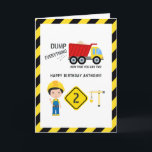 Cartão Saudação de Aniversário da Construção Engraçada<br><div class="desc">Um cartão de saudações de festa de aniversário de construção divertida com um layout preto e branco simplista personalizável para suas especificações de evento. Gráficos por PremiumClipart.</div>
