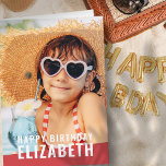 Cartão Saudação de Aniversário da Foto Personalizada Simp<br><div class="desc">A design é moderna e simples. Adicione uma foto personalizada do celebrante de aniversário e adicione seu nome,  adicione uma mensagem personalizada</div>