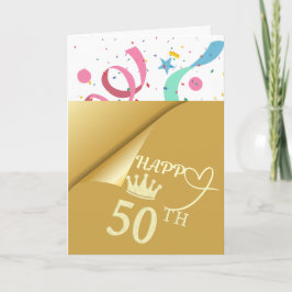 Cartão Saudação de Aniversário de 50 anos