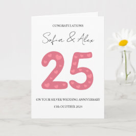 Cartão Saudação de aniversário de casamento da Floral 25