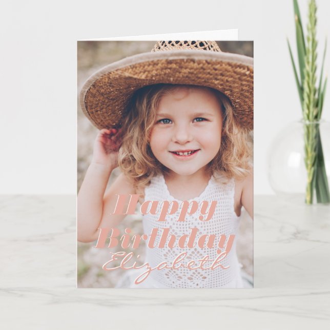 Cartão Saudação de Aniversário de Foto Personalizada Simp (Frente)