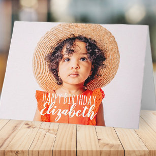 Cartão Saudação de Aniversário de Foto Personalizada Simp