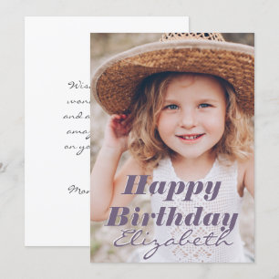 Cartão Saudação de Aniversário de Foto Personalizada Simp