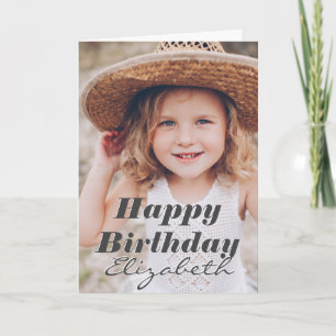 Cartão Saudação de Aniversário de Foto Personalizada Simp