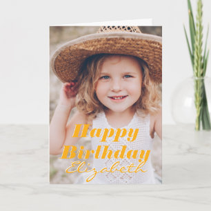Cartão Saudação de Aniversário de Foto Personalizada Simp