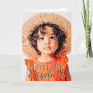 Cartão Saudação de Aniversário de Foto Personalizada Simp