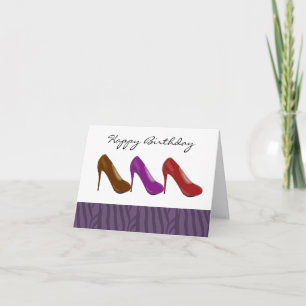 Cartão Saudação de aniversário de salto alto elegante