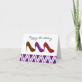 Cartão Saudação de aniversário de salto alto elegante