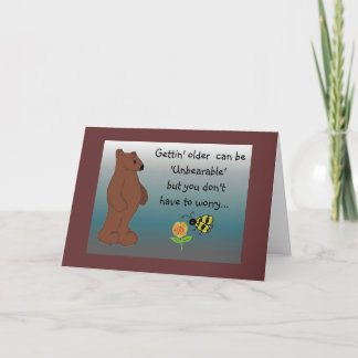 Cartão Saudação de aniversário de urso humorístico