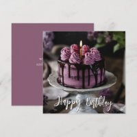 Saudação de Aniversário do Bolo Lilac