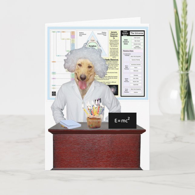 Cartão Saudação de Aniversário do Funny Physics Lab (Frente)