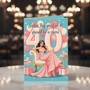 Cartão Saudação de Aniversário Glamorosa aniversário de 4