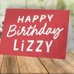 Cartão Saudação de Aniversário Personalizado Moderno e Si<br><div class="desc">A design é moderna e simples. Adicione o nome do celebrante de aniversário</div>