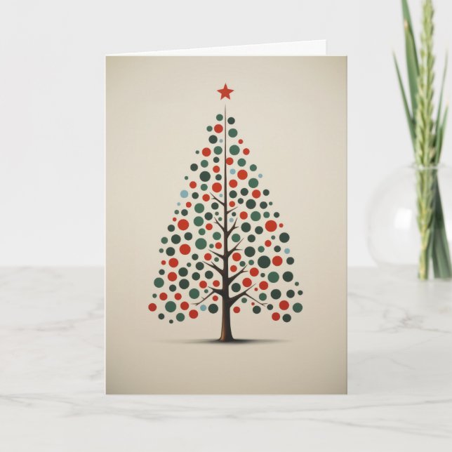 Cartão Saudação de Árvore de Natal Divertida (Frente)
