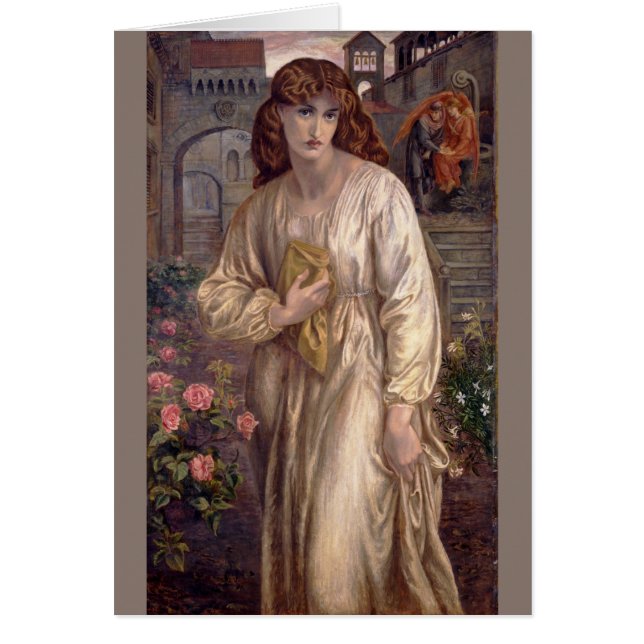 Cartão Saudação de Beatrice por Dante Gabriel Rossetti (Frente)