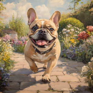 Cartão Saudação de Bulldog Francês Andando Personalizado