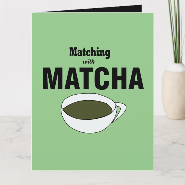 Cartão Saudação de Chá Verde Matcha (Frente)