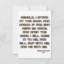 Saudação de Escritura de Bíblia da Revelação 3:20