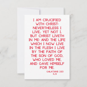 Cartão Saudação de Escritura de Bíblia de Galatianos 2:20