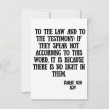 Saudação de Escritura de Bíblia de Isaiah 8:20 KJV
