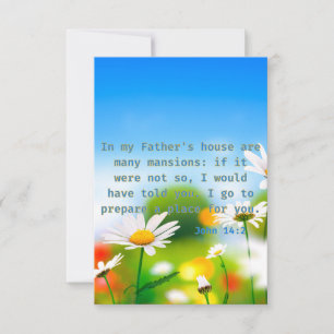 Cartão Saudação de Escritura de Bíblia do John 14:2 KJV