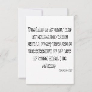 Cartão Saudação De Escritura De Bíblia Do KJV Psalms 27:1