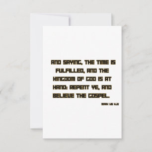 Cartão Saudação de Escritura de Bíblia do Mark 1:15 KJV