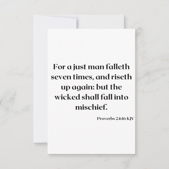 Cartão Saudação de Escritura de Bíblia do Proverbs 24:16  (Frente)
