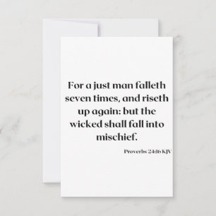 Cartão Saudação de Escritura de Bíblia do Proverbs 24:16 