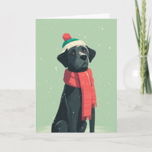 Cartão Saudação de Férias do Black Lab